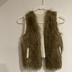 Faux Fur Vest Girls 7
